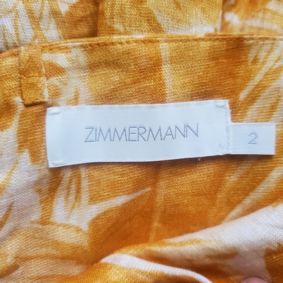 Zimmerman Mae Tie Tiered All Over Floral Print Maxi Dress, Size 2 100% Linen - Picture 12 of 12